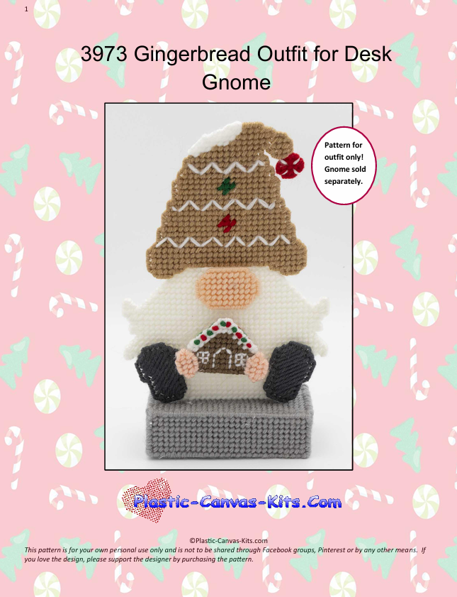 Gingerbread Outfit for Desk Gnome