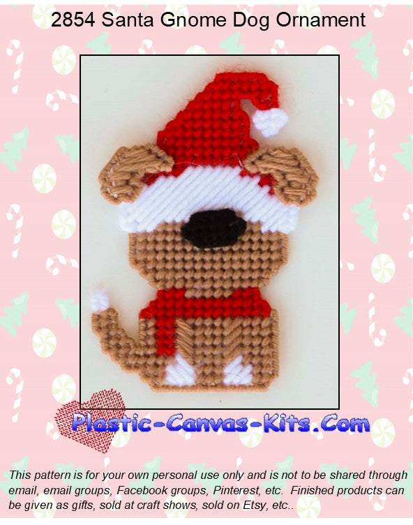 Santa Gnome Dog Christmas Ornament
