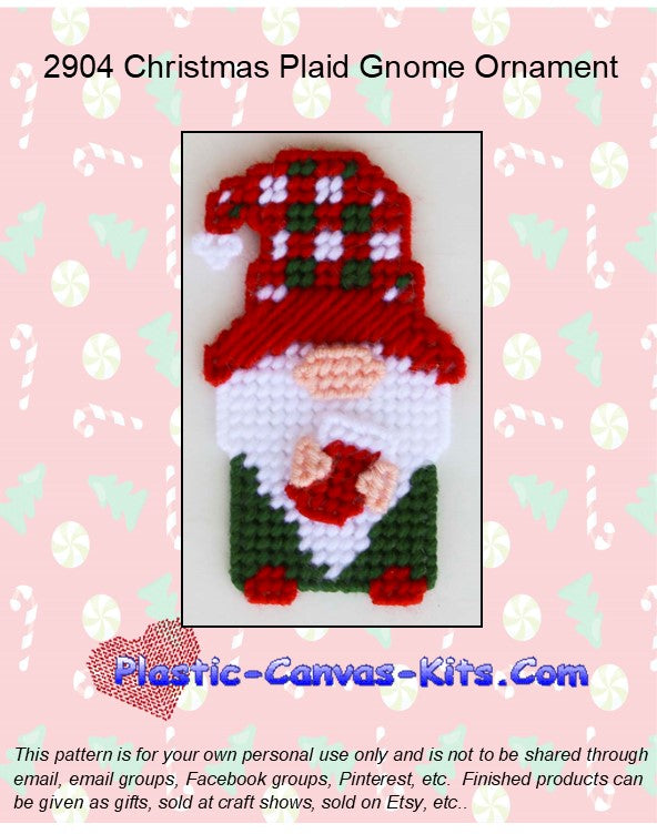 Christmas Plaid Gnome Ornament