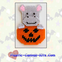Hippo in Halloween Pumpkin Magnet