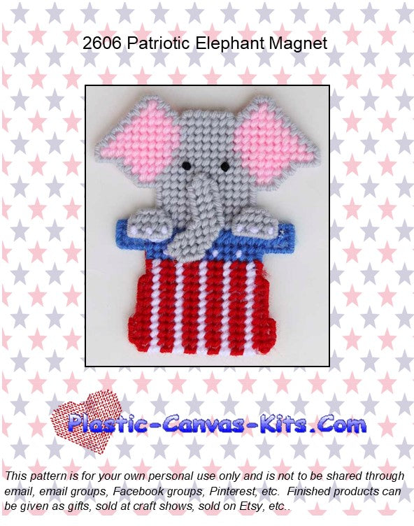 Patriotic Elephant Magnet