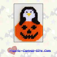 Penguin in Halloween Pumpkin Magnet