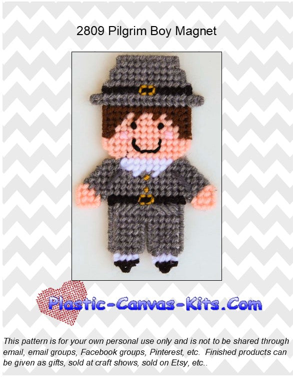 Thanksgiving Pilgrim Boy Magnet