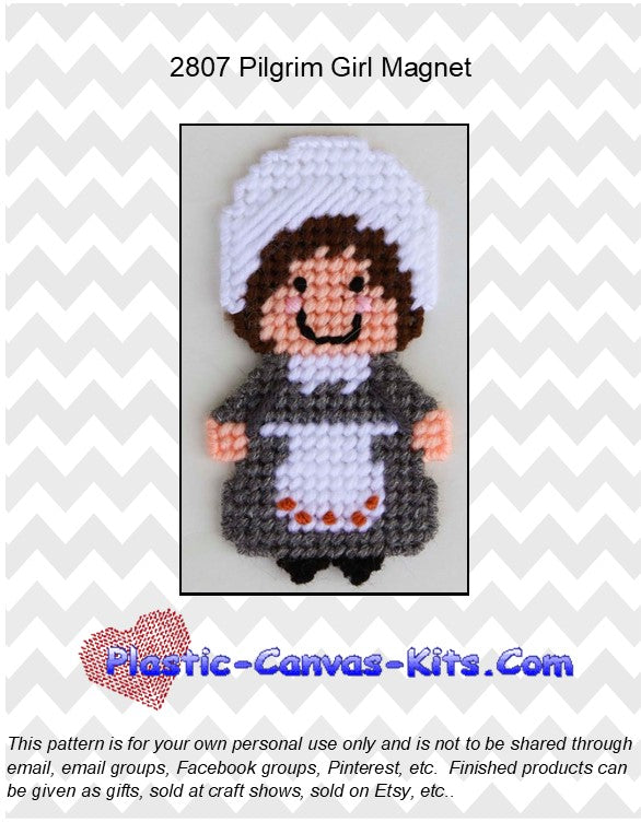 Thanksgiving Pilgrim Girl Magnet