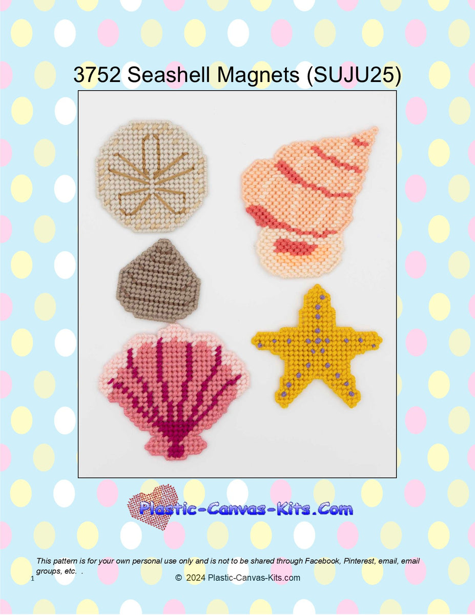 Shell Magnet Seashell Magnets| Plastic-Canvas-Kits.com