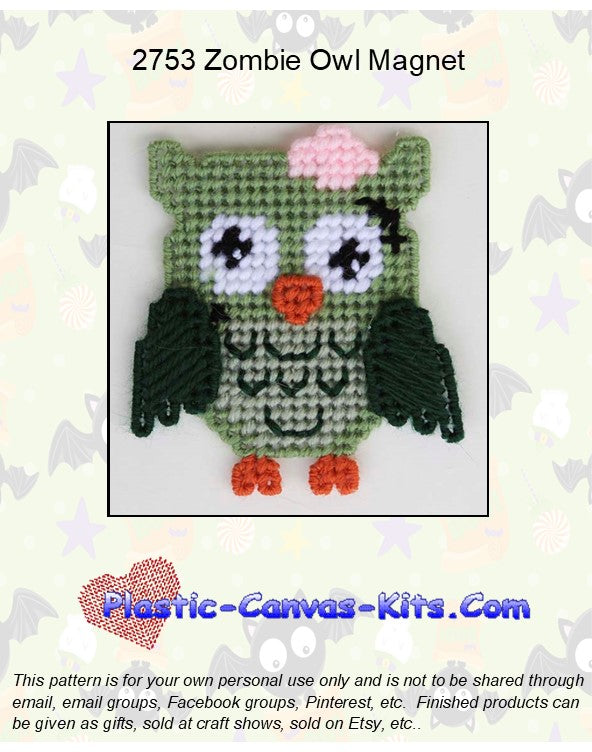 Zombie Owl Magnet