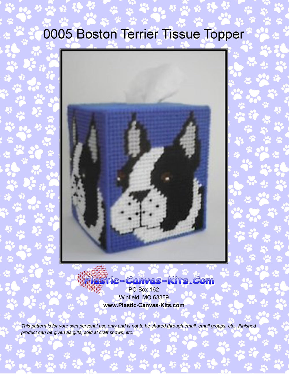 Boston Terrier Tissue Topper