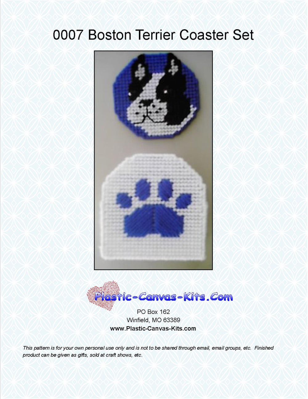 Boston Terrier Coaster Set