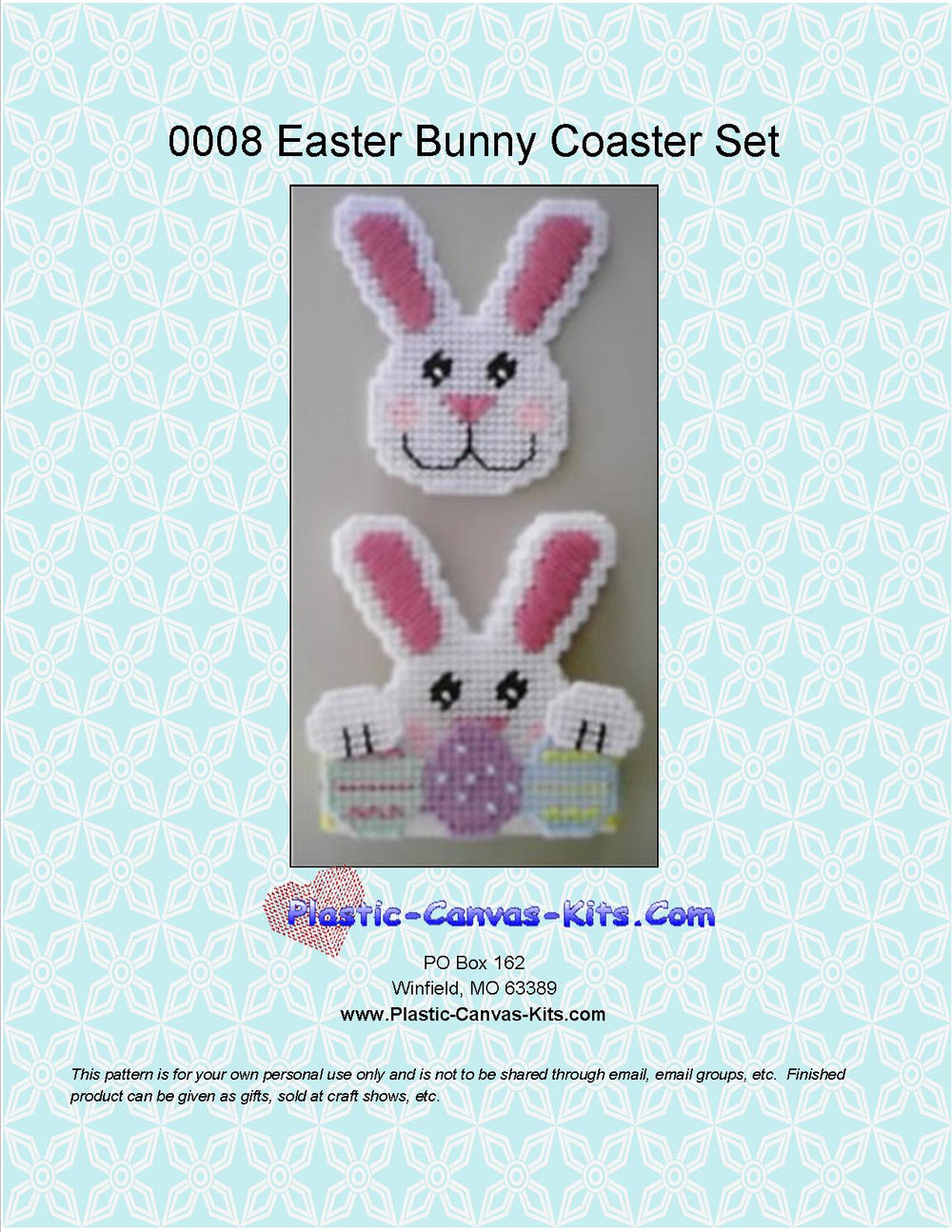 Easter Bunny Coaster Set