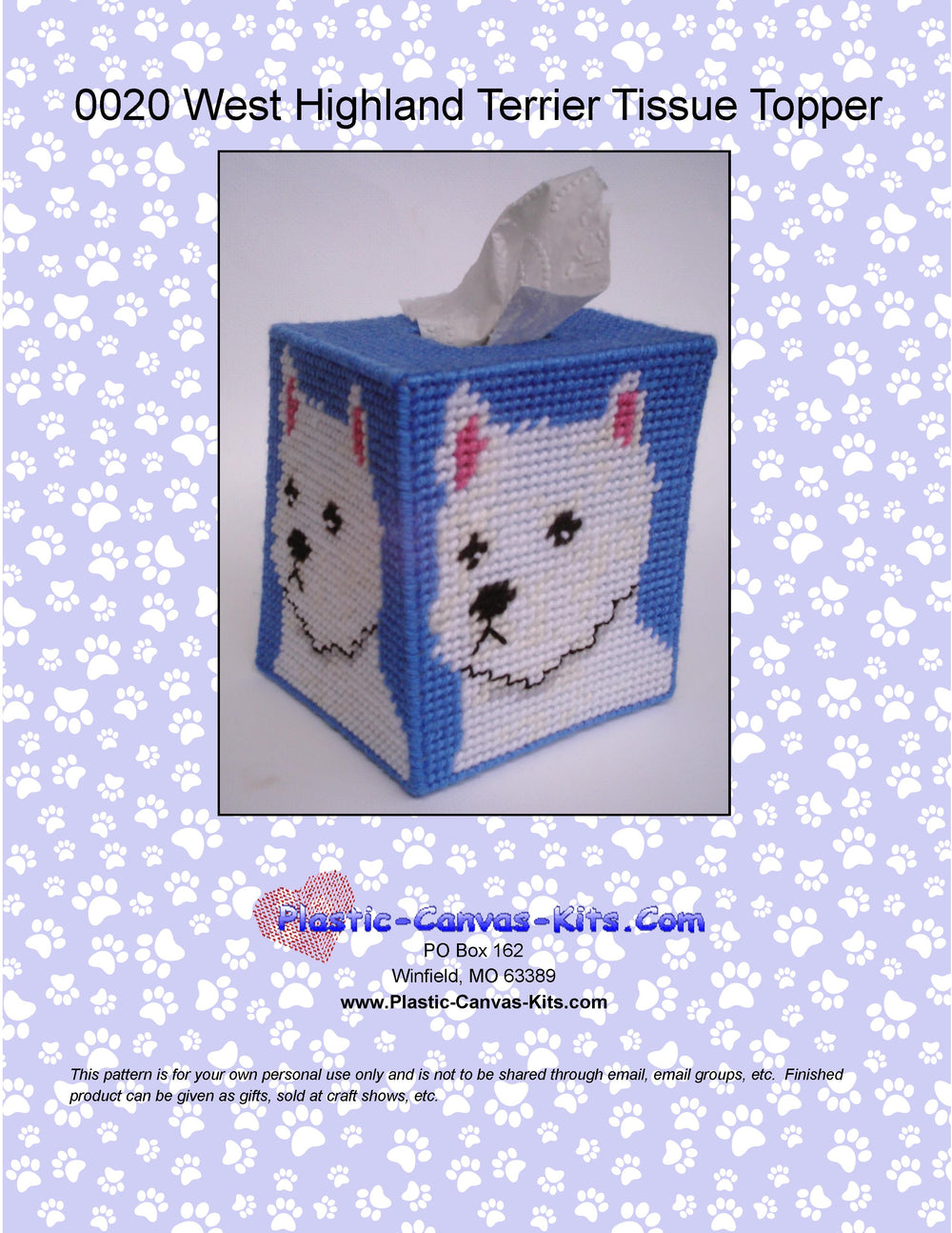 West Highland Terrier Tissue Topper