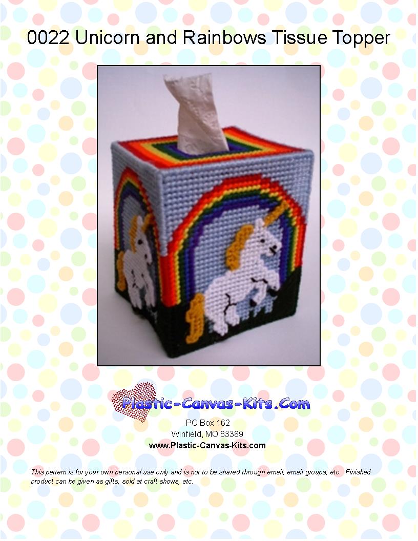 Unicorn and Rainbows Tissue Topper