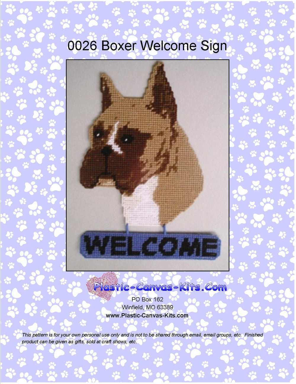 Boxer Welcome Sign