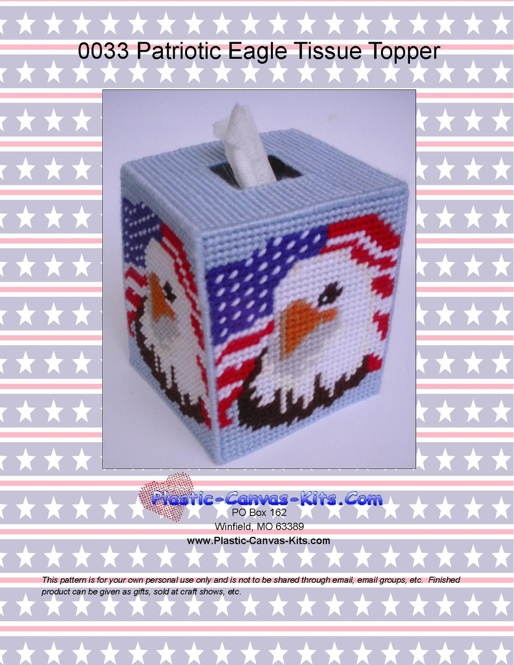 Patriotic Eagle Tissue Topper