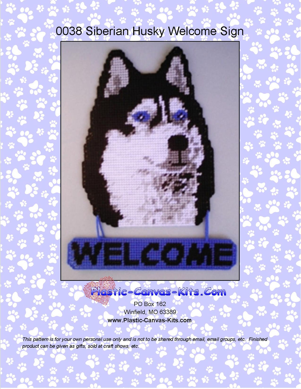 Siberian Husky Welcome Sign