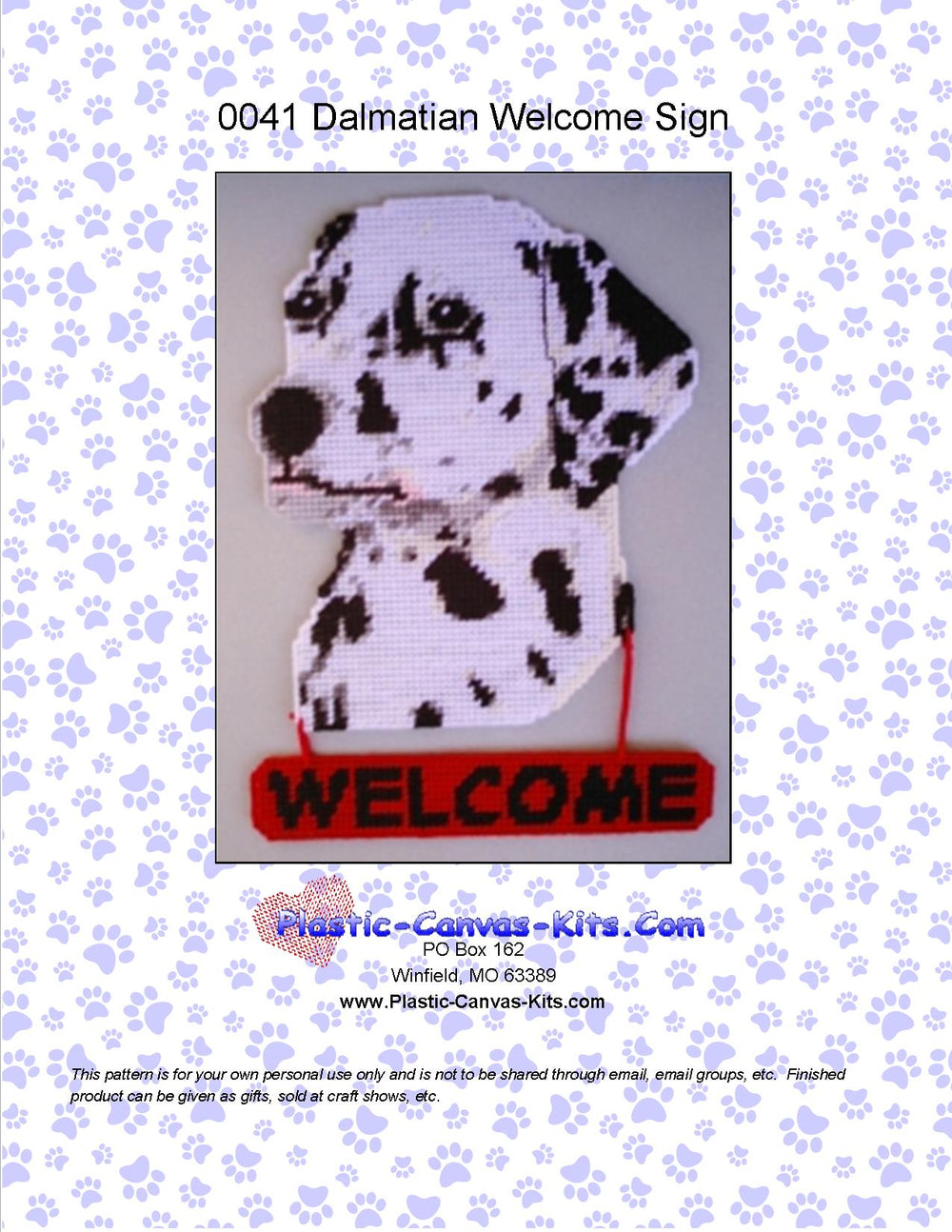 Dalmatian Welcome Sign