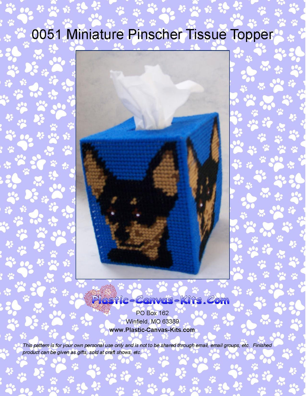 Miniature Pinscher Tissue Topper