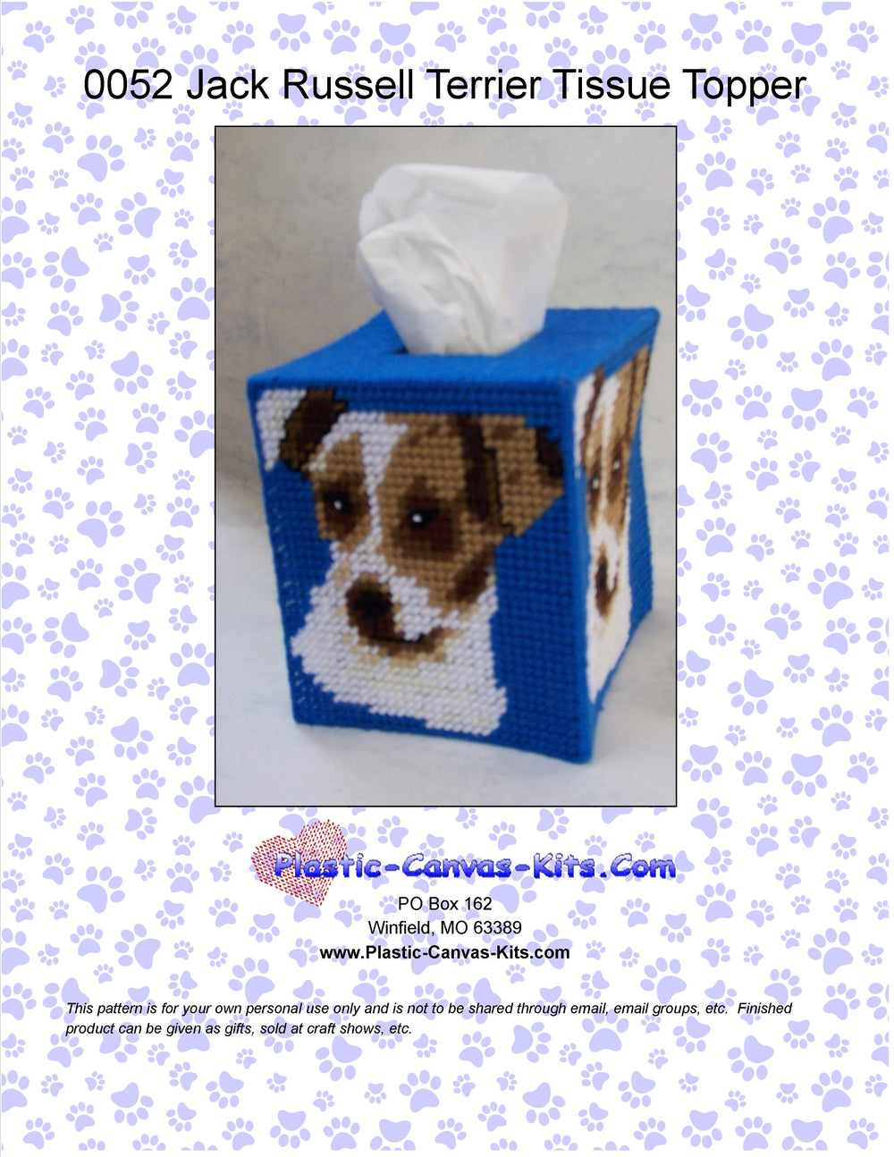 Jack Russell Terrier Tissue Topper