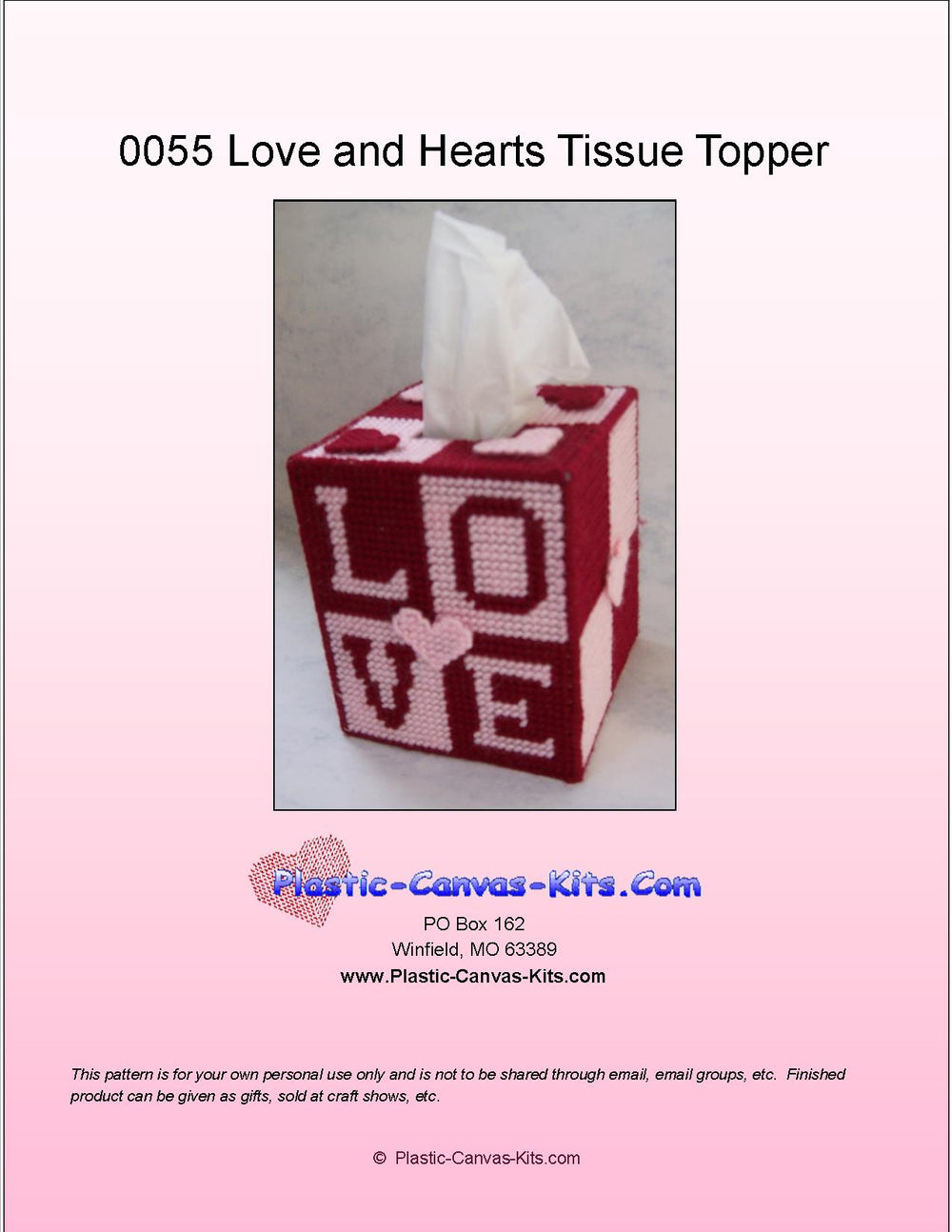 Love and Hearts Tissue Topper