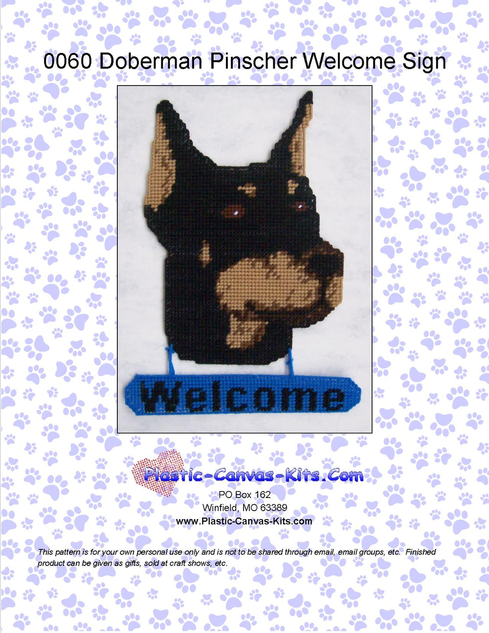 Doberman Pinscher Welcome Sign