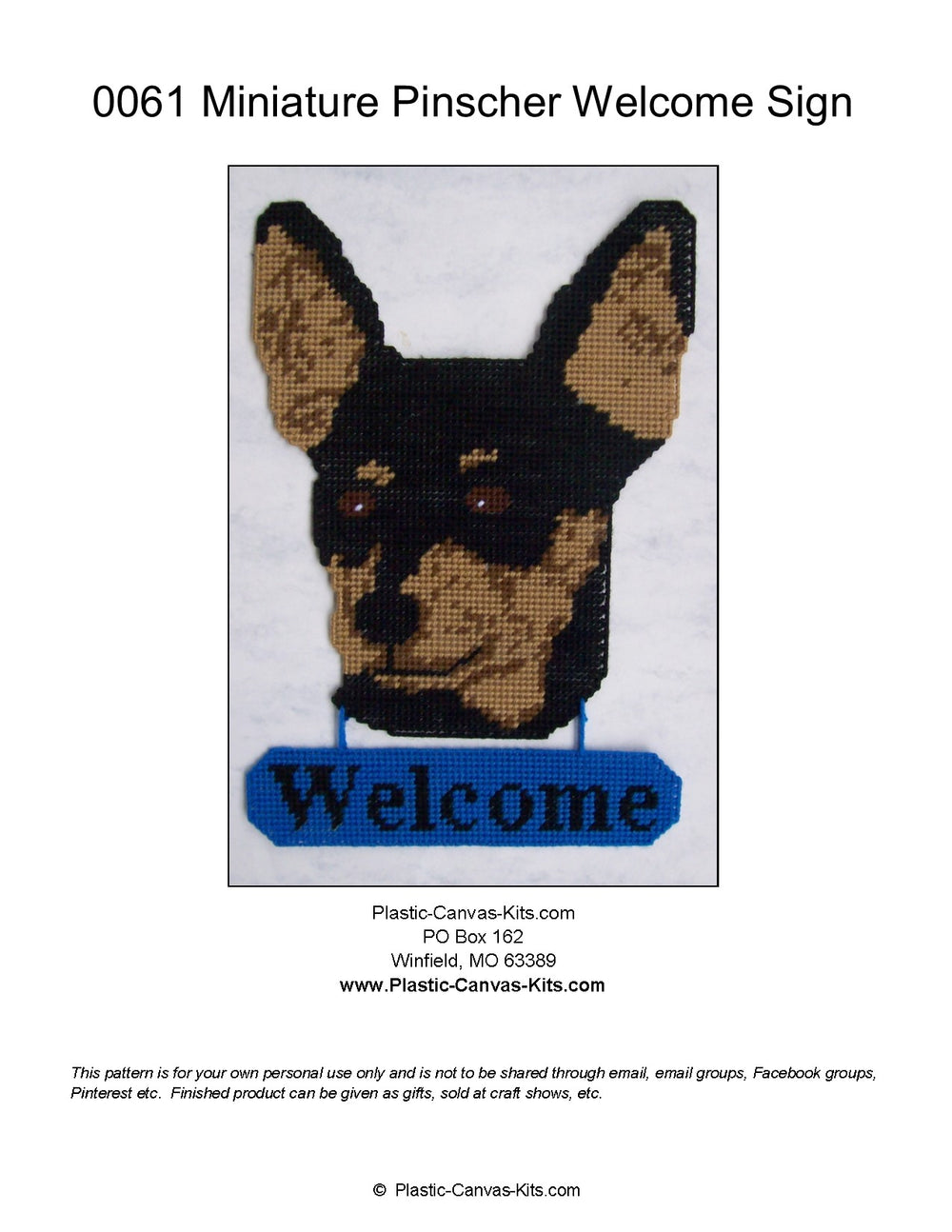 Miniature Pinscher Welcome Sign