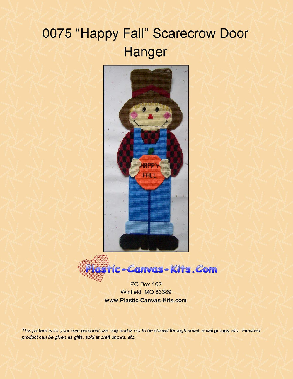 Happy Fall Scarecrow Door Hanger