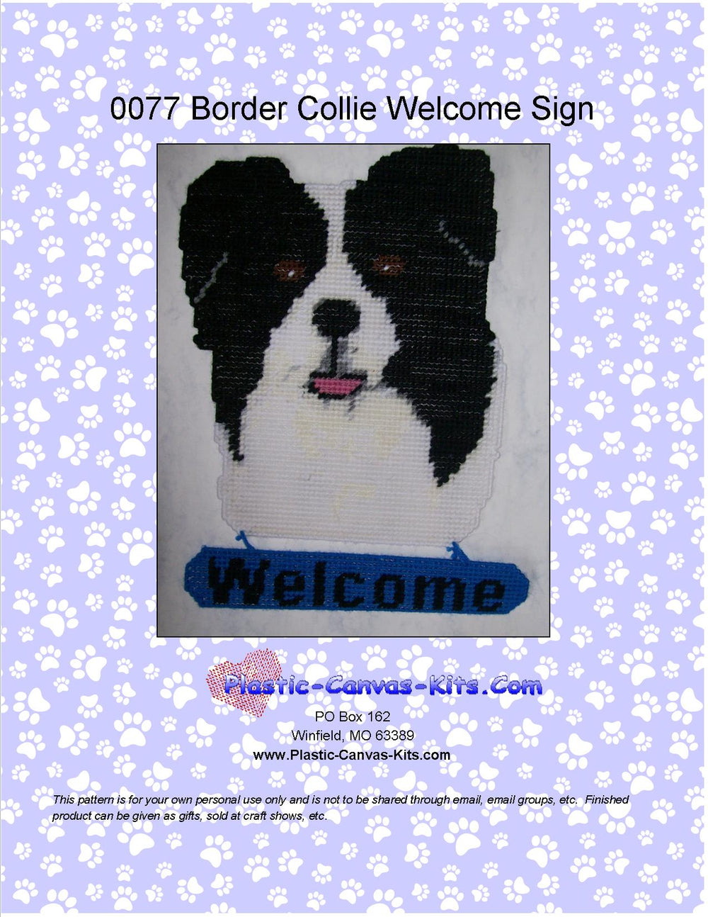 Border Collie Welcome Sign