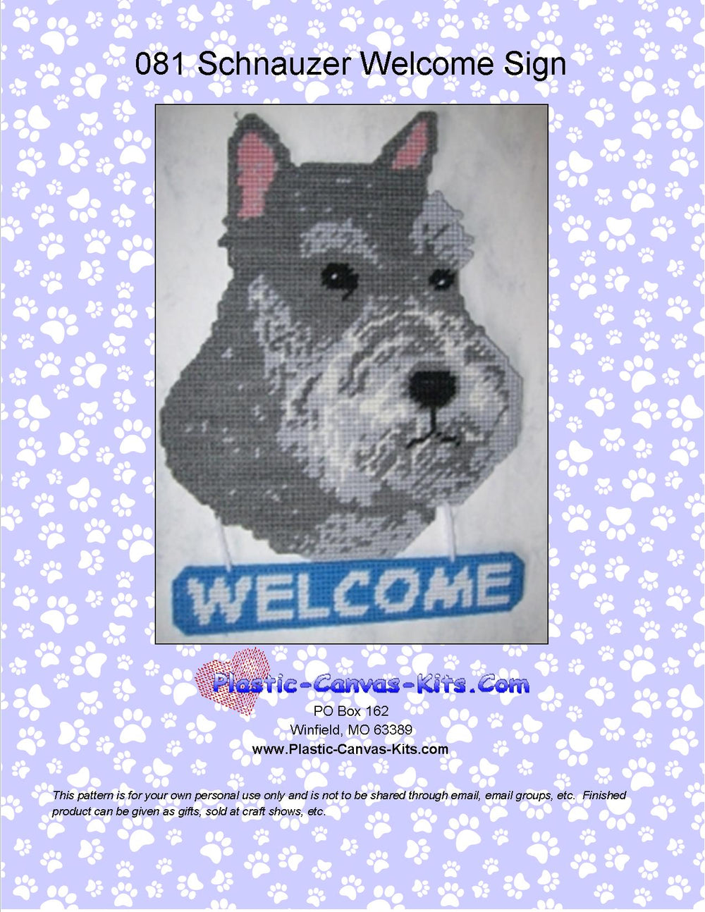 Schnauzer Welcome Sign