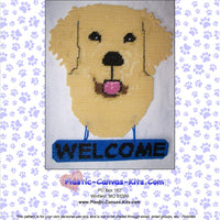 Golden Retriever Welcome Sign