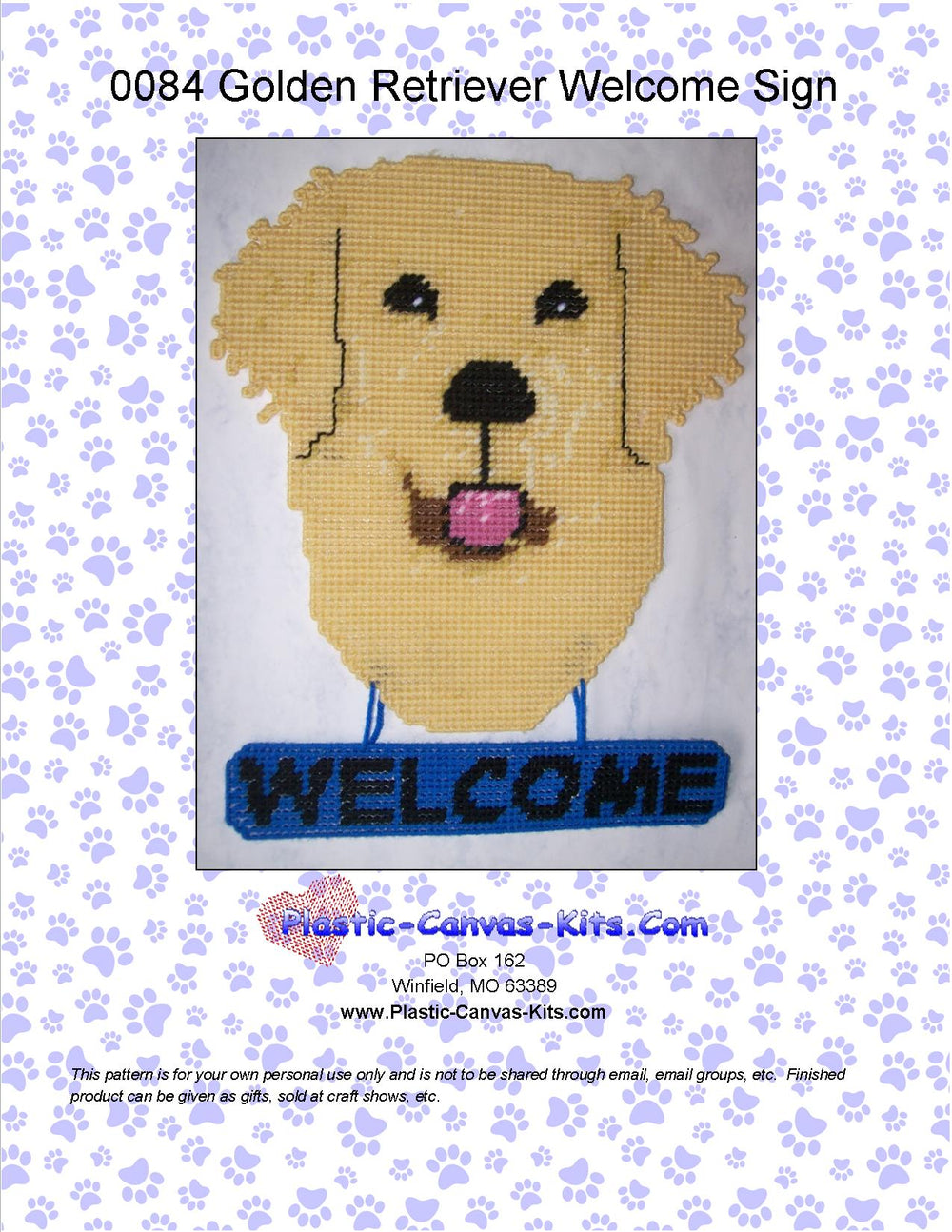 Golden Retriever Welcome Sign