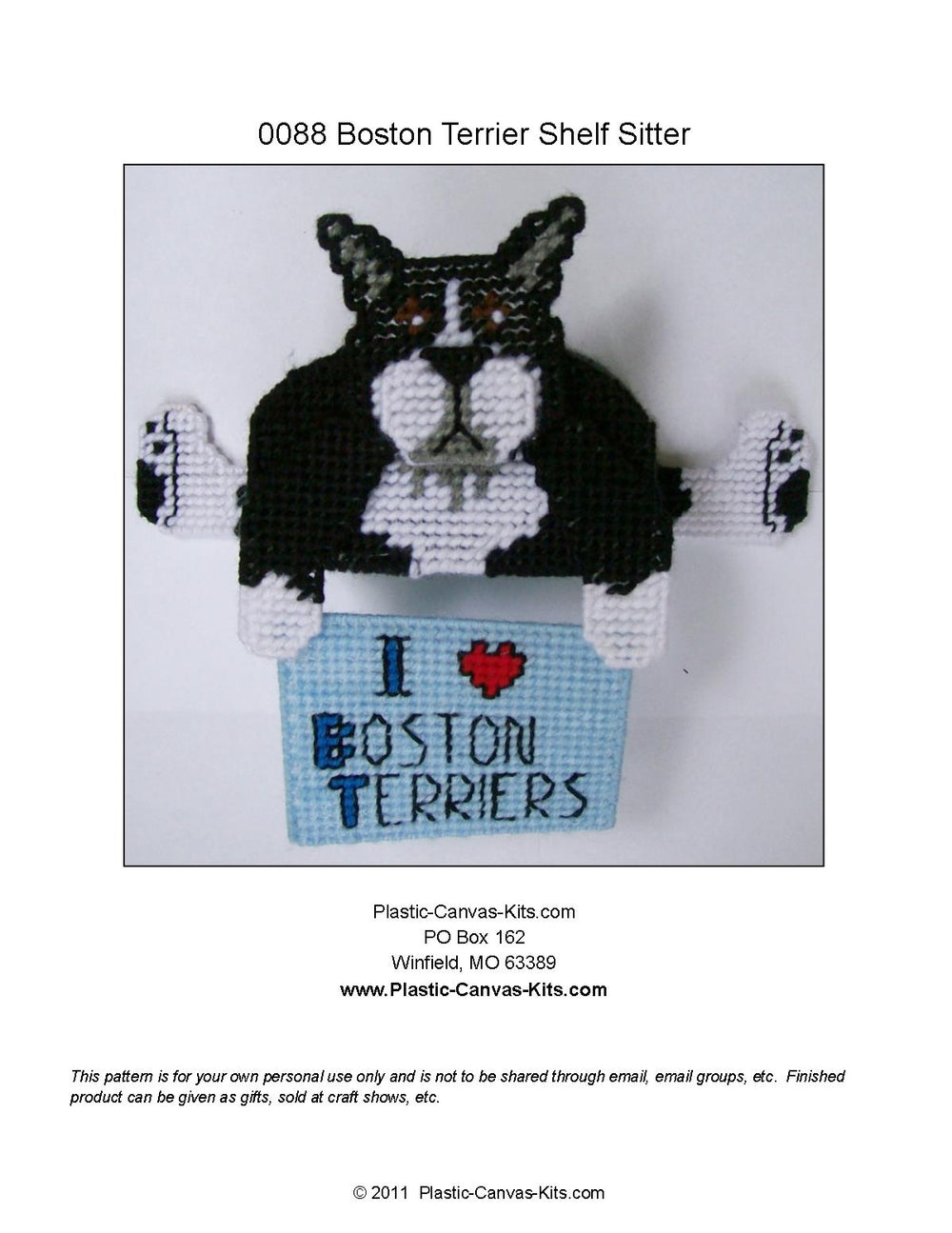 Boston Terrier Shelf Sitter