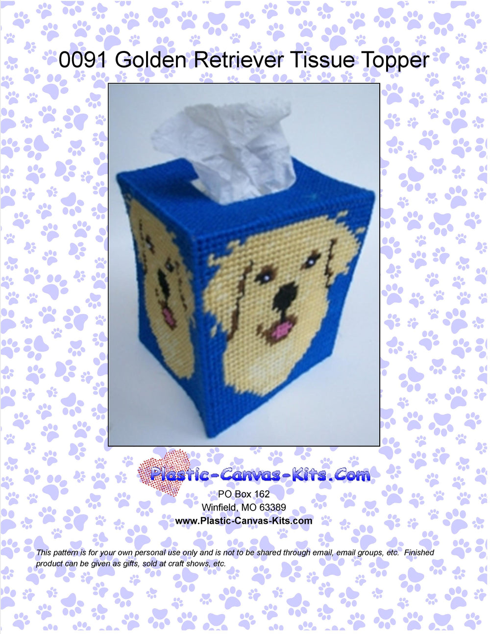 Golden Retriever Tissue Topper