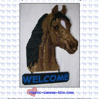 Bay Arabian Horse Welcome Sign