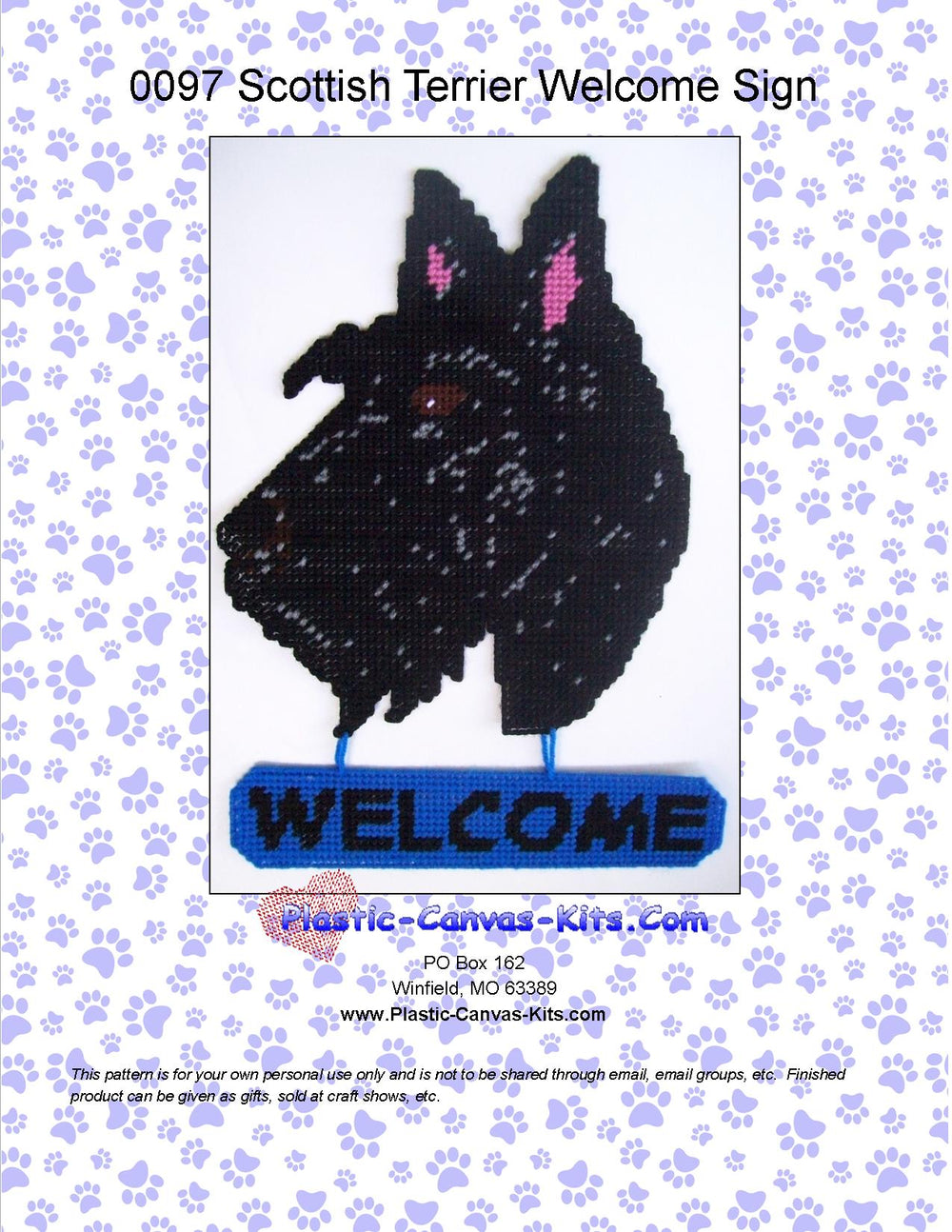Scottish Terrier Welcome Sign