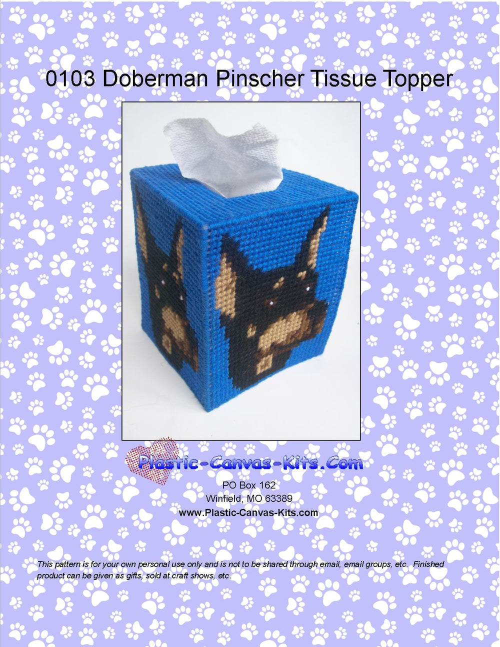 Doberman Pinscher Tissue Topper