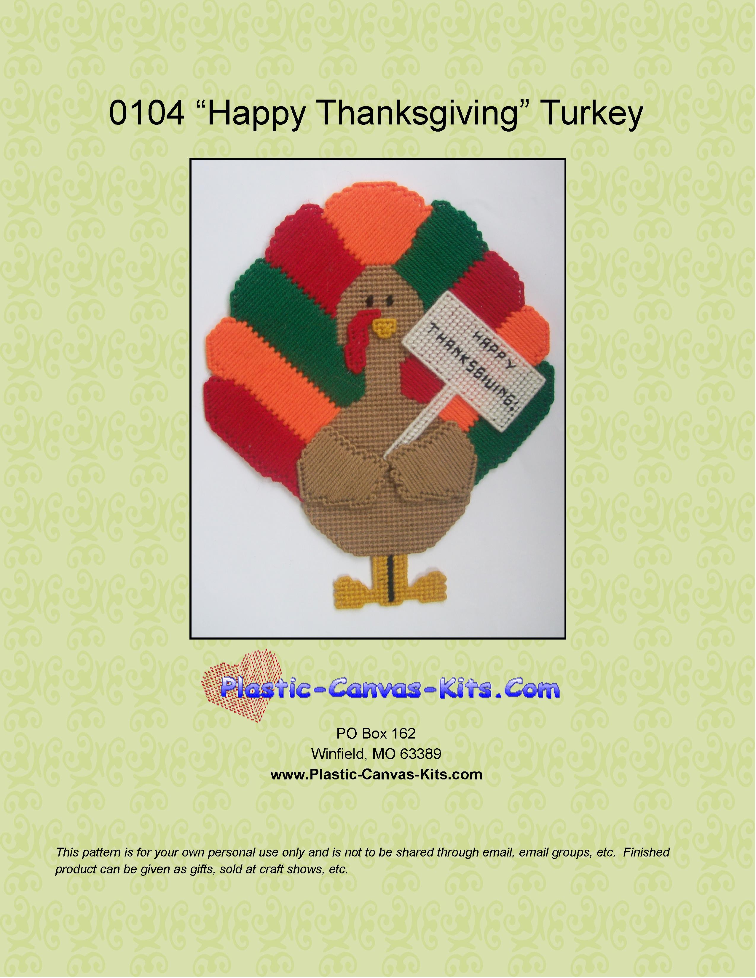 Plastic Canvas Thanksgiving Turkey Pattern