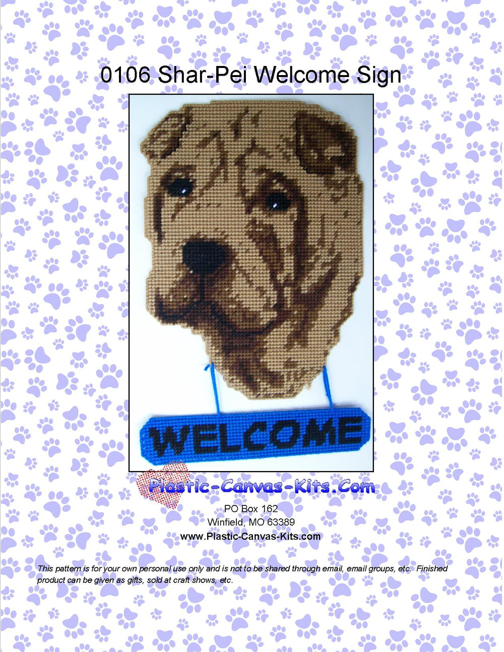 Shar-Pei Welcome Sign