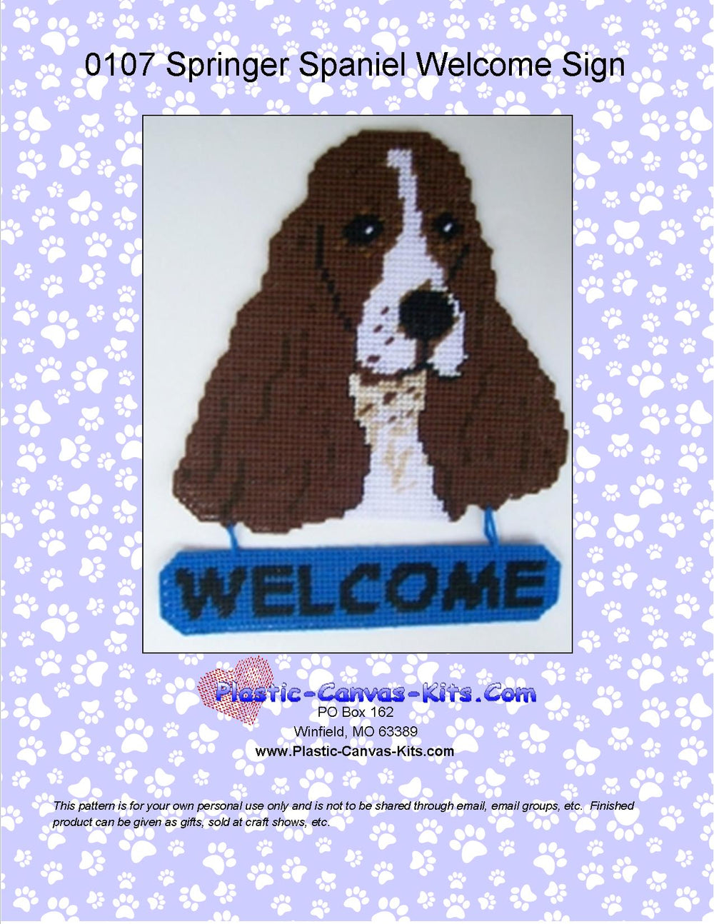 Springer Spaniel Welcome Sign