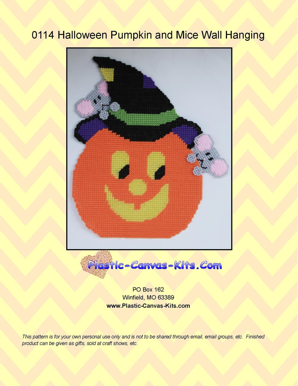 Halloween Pumpkin and Mice Wall Hanging