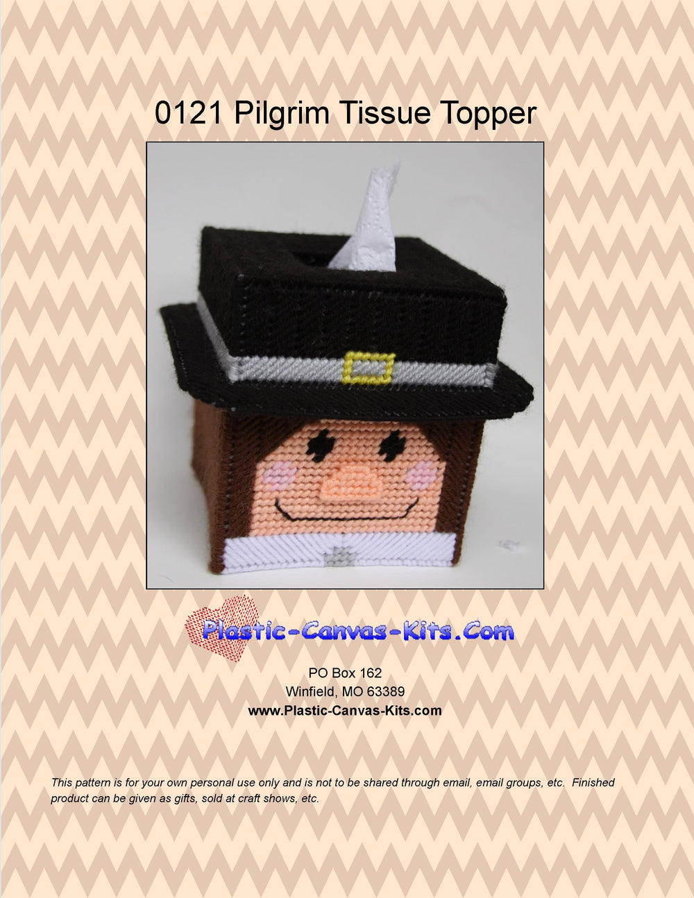 Thanksgiving Pilgrim Face Tissue Topper