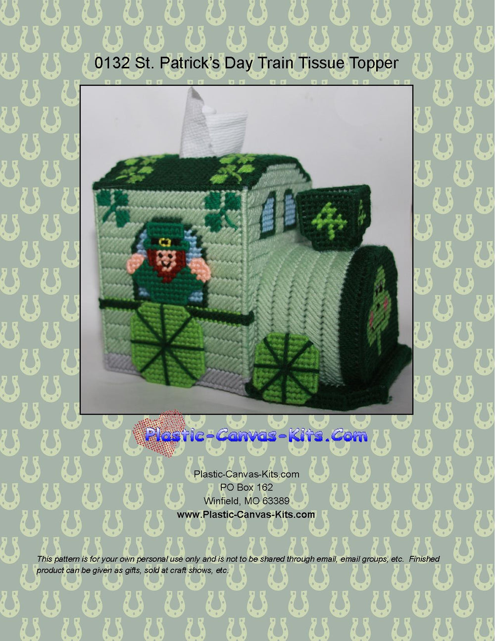 St. Patrick's Day Train Tissue Topper