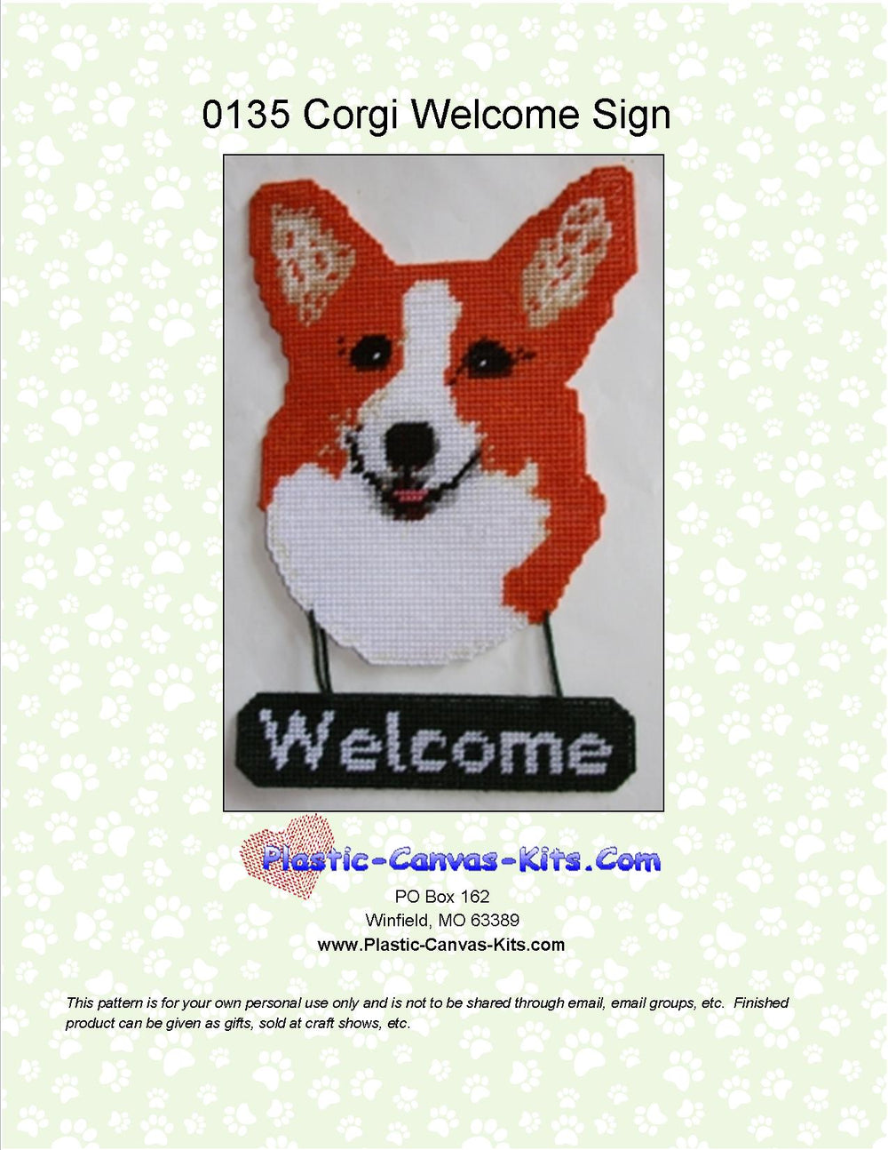 Corgi Welcome Sign