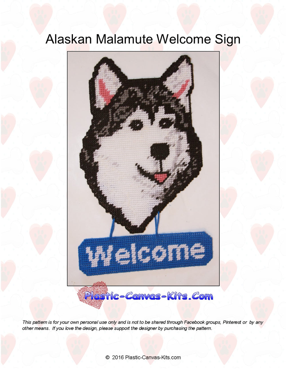 Alaskan Malamute Welcome Sign