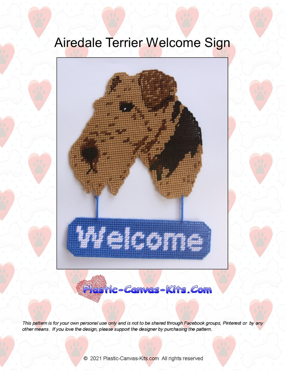 Airedale Terrier Welcome Sign