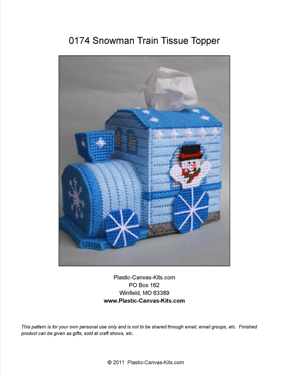 Snowman Train Tissue Topper