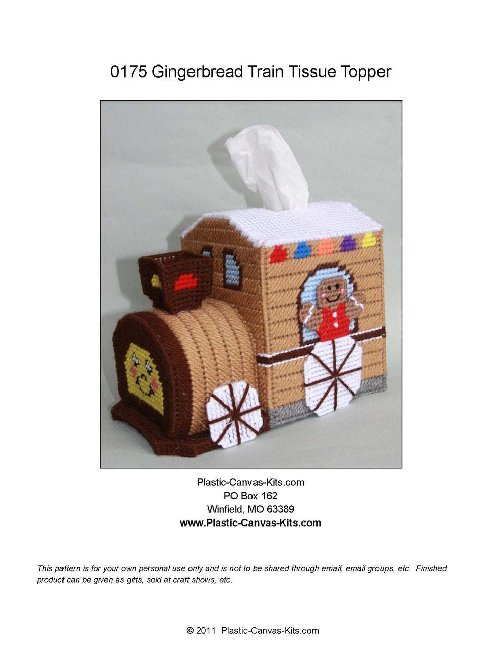 Gingerbread Train Tissue Topper
