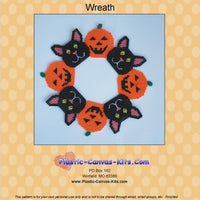 Black Cats and Pumpkin Wreath