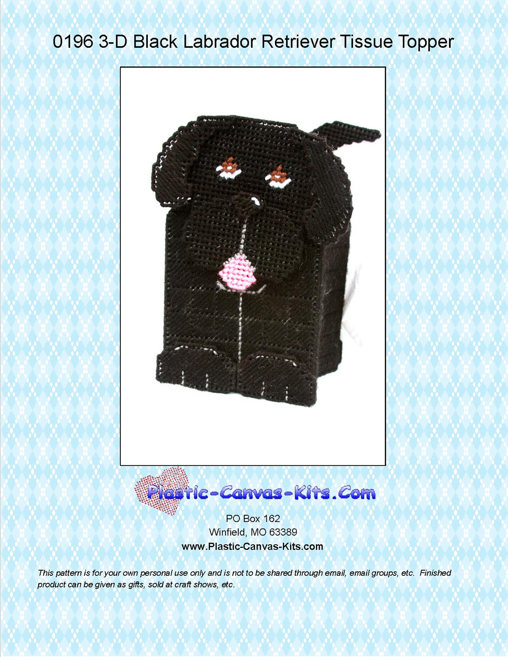 Black Labrador Retriever 3-D Tissue Topper