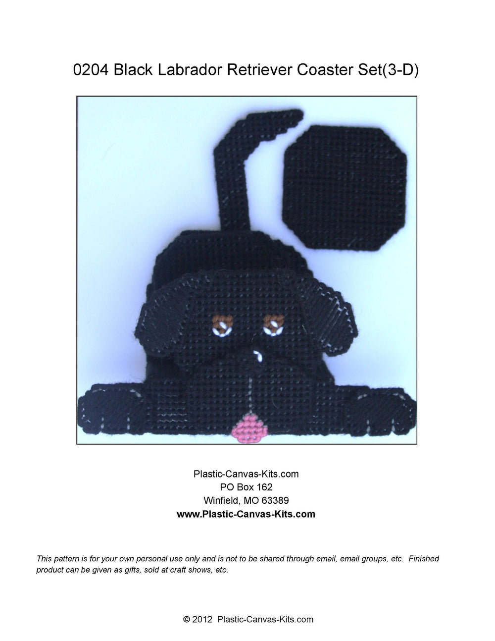 Black Labrador Retriever 3D Coaster Set