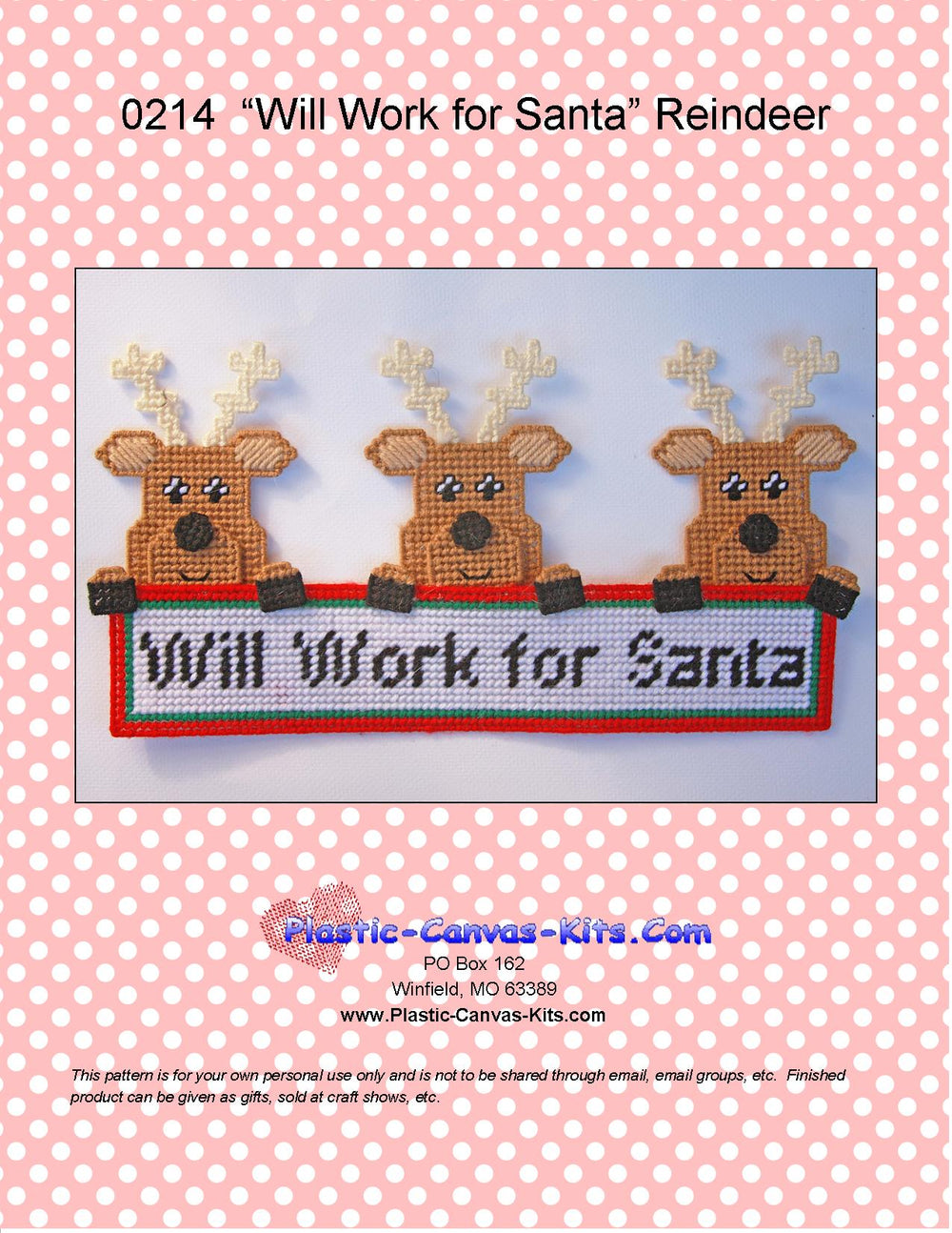 Will Work for Santa Reindeer
