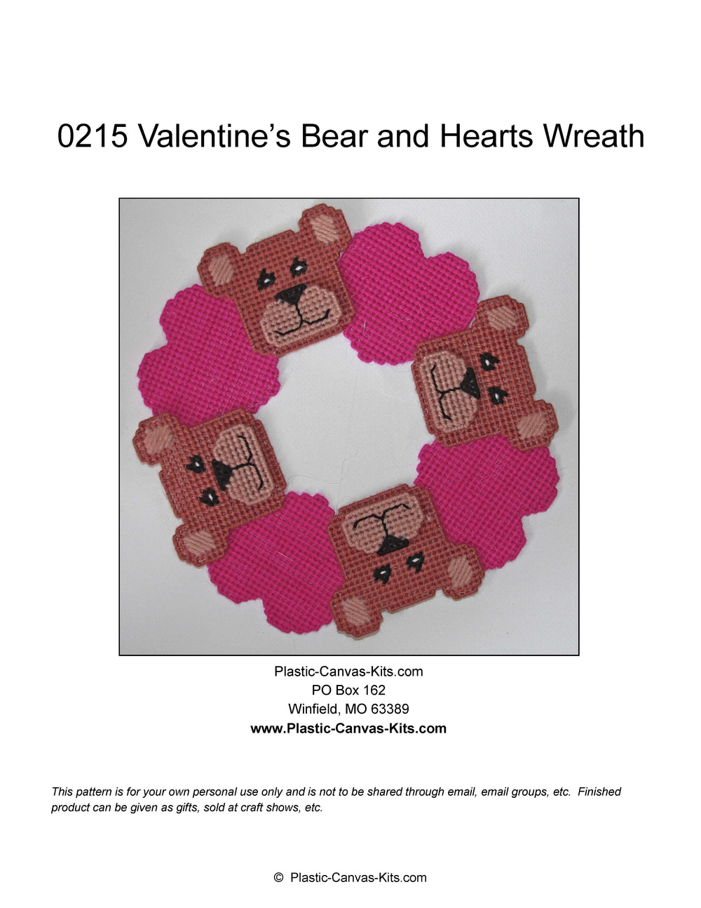 Teddy Bear and Hearts Wreath